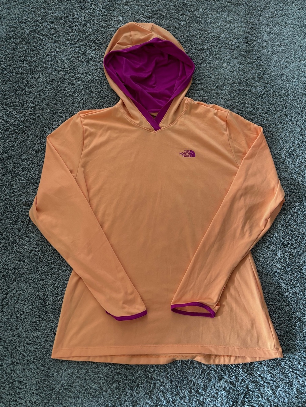 The North Face Flashdry Athleisure Orange/Magenta Hooded Long Sleeve Womens L